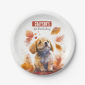 秋のビーズパピー – バースデーパーティー –  ペーパープレート (正面)