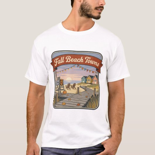 秋のビーチタウン Tシャツ (正面)
