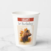 秋のビーブスボア – 1歳の誕生日 –  紙コップ (裏面)