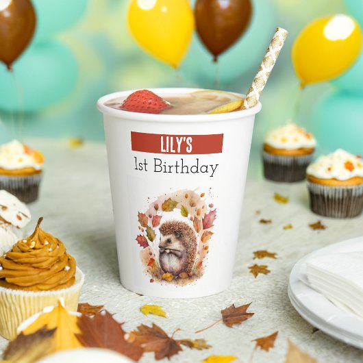 秋のビーブヘッジホッグ – 1歳の誕生日 –  紙コップ