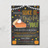 秋のピザ感謝祭招待状 招待状 (正面/裏面)