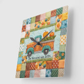 秋のピックアップトラックの壁時計 スクエア壁時計 (傾斜)