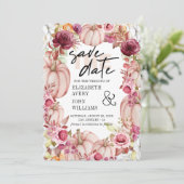 秋のピンクバーガンディのカボチャは日付を保存 セーブザデート (スタンド正面)