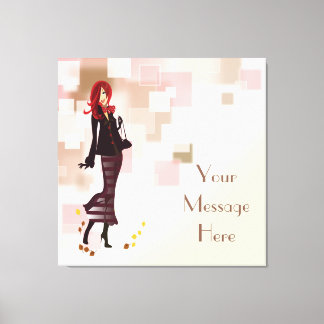 秋のファッションモデルキャンバスプリント キャンバスプリント