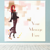 秋のファッションモデルキャンバスプリント キャンバスプリント (インサイチュ (ウッドフロア))