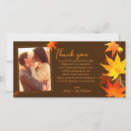 秋のファンシーメープル結婚さん感謝フォトカード サンキューカード