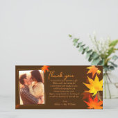 秋のファンシーメープル結婚さん感謝フォトカード サンキューカード (スタンド正面)