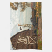 秋のファームシーンキッチンタオル キッチンタオル (縦)