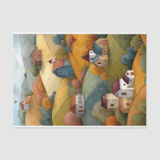 秋のファームライフデコページティッシュペーパー 薄葉紙 (正面)