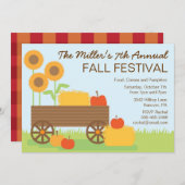 秋のフェスティバルのパーティの招待状 招待状 (正面/裏面)