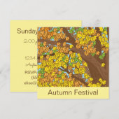 秋のフェスティバルカラフルツリー 招待状 (正面/裏面)