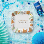 秋のフェスティバルモダンフレンドリディナー ペーパープレート (パーティー)