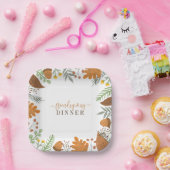 秋のフェスティバルモダンフレンドリディナー ペーパープレート (パーティー)