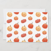 秋のフェスティバル 秋のParty カラフルなかぼちゃ 白 招待状 (裏面)