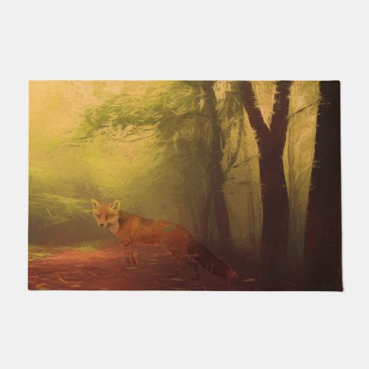 秋のフォックスドアマット ドアマット (正面)