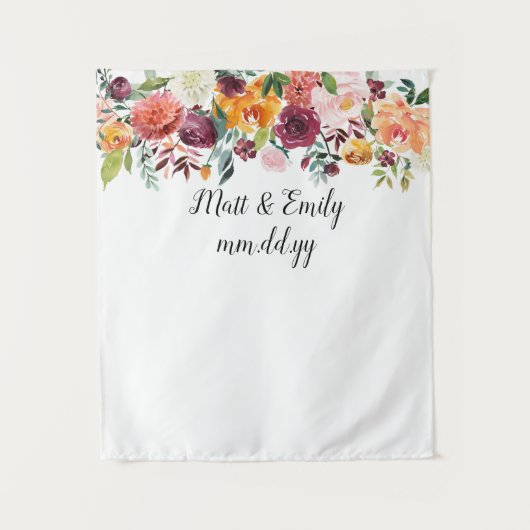 秋のフォトブース、秋の結婚式背景デコール タペストリー (正面)