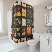 秋のフォークアートキルトパターン | パッチ素朴作業 シャワーカーテン (インサイチュ)