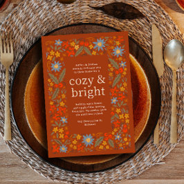 秋のフォークシーフラワーフレーム　オータムパーティー 招待状