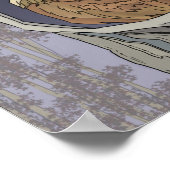 秋のフクロウと紅葉ポスター ポスター (角)