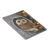 秋のフクロウと紅葉手帳 ノートブック (右側)