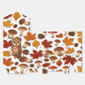秋のフクロウと葉 フェイバーボックス (見開き)