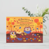 秋のフクロウの招待状 招待状 (スタンド正面)
