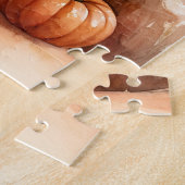 秋のフクロウの本棚紅葉 ジグソーパズル (側面)