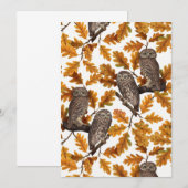 秋のフクロウの綿白 (正面/裏面)