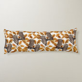 秋のフクロウの綿白 ボディピロー (裏面)