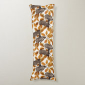 秋のフクロウの綿白 ボディピロー (正面縦)