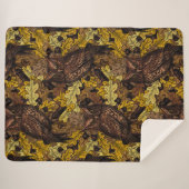 秋のフクロウ シェルパブランケット (正面(横))