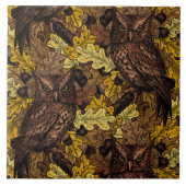 秋のフクロウ タイル (正面)