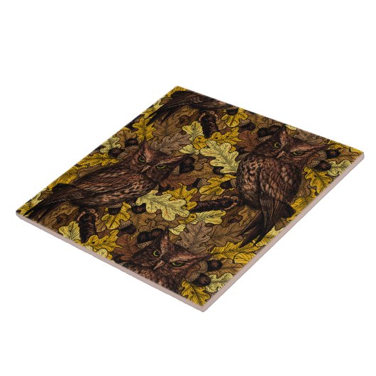 秋のフクロウ タイル (側面)