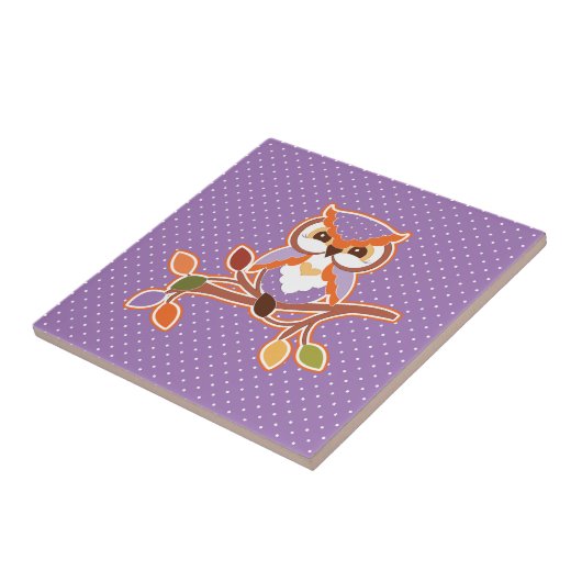 秋のフクロウ タイル (側面)