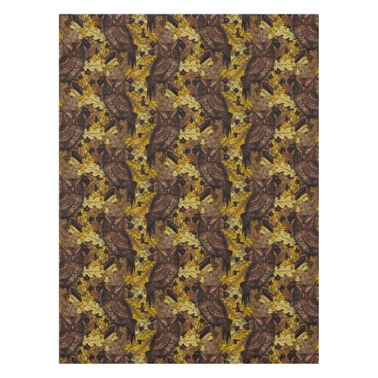 秋のフクロウ テーブルクロス (正面)