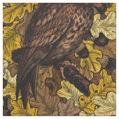 秋のフクロウ ファブリック (クローズアップ)