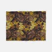 秋のフクロウ フリースブランケット (正面(横))