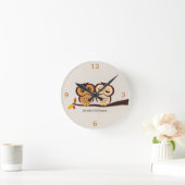 秋のフクロウ ラウンド壁時計 (ホーム)