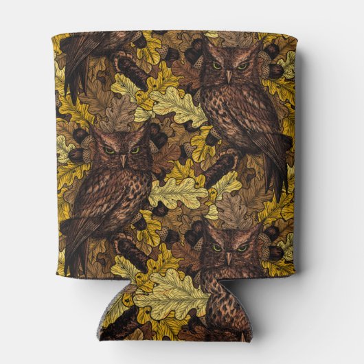 秋のフクロウ 缶クーラー (裏面)