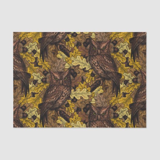 秋のフクロウ 薄葉紙 (正面)