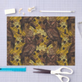 秋のフクロウ 薄葉紙 (クラフト)