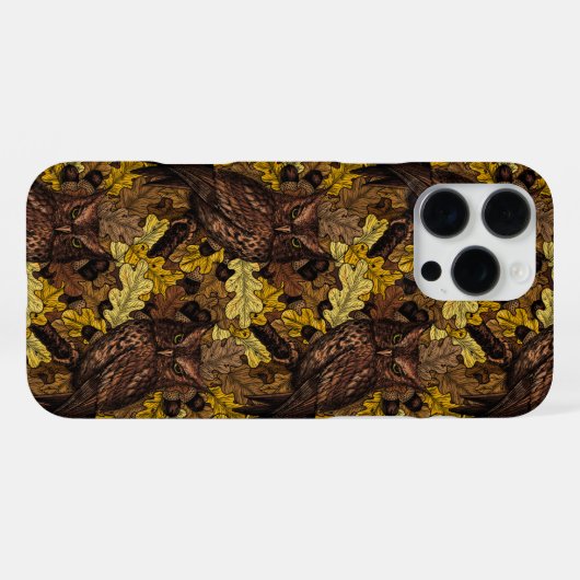 秋のフクロウ iPhoneケース (裏面横)