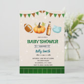 秋のフットボールおむつシャワー招待状 招待状 (スタンド正面)