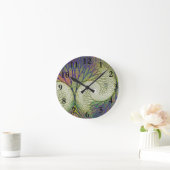 秋のフラクタルの木 ラウンド壁時計 (ホーム)