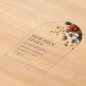 秋のフラワーリハーサルディナー アクリル招待状 (レイダウン)
