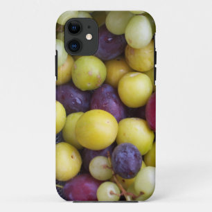 秋のフルーツ写真、梅ブドウの緑 iPhone 11 ケース
