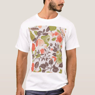 秋のフルーツ飾りタイルデザイン。 Tシャツ
