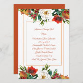 秋のフルーツ、果実、花のメニューカード メニュー (正面/裏面)