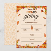 秋のフレンドスキービング招待状カード 招待状 (正面/裏面)