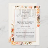 秋のフローラお祝いの生活葬儀写真 招待状 (正面/裏面)